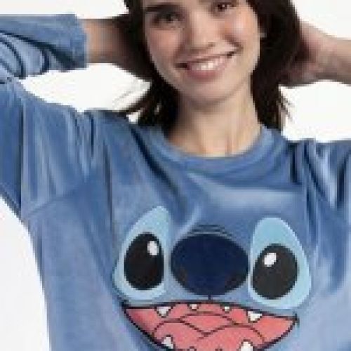 63668 PIJAMA MUJER VELVET LILO & STITCH DISNEY ADMAS