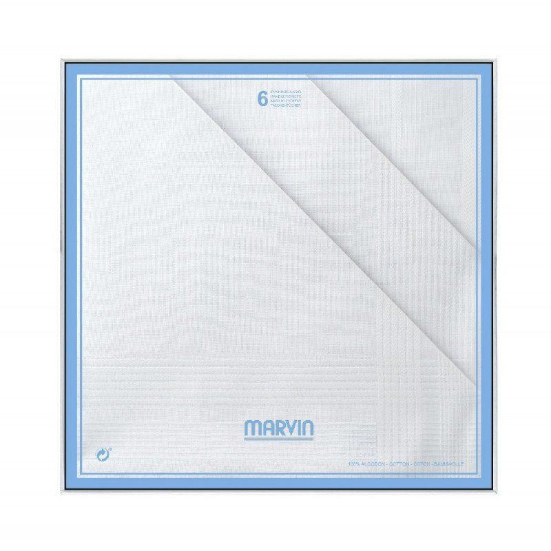 40952 ESTUCHE DE 6 PAÑUELOS BLANCOS 30X30 MARVIN