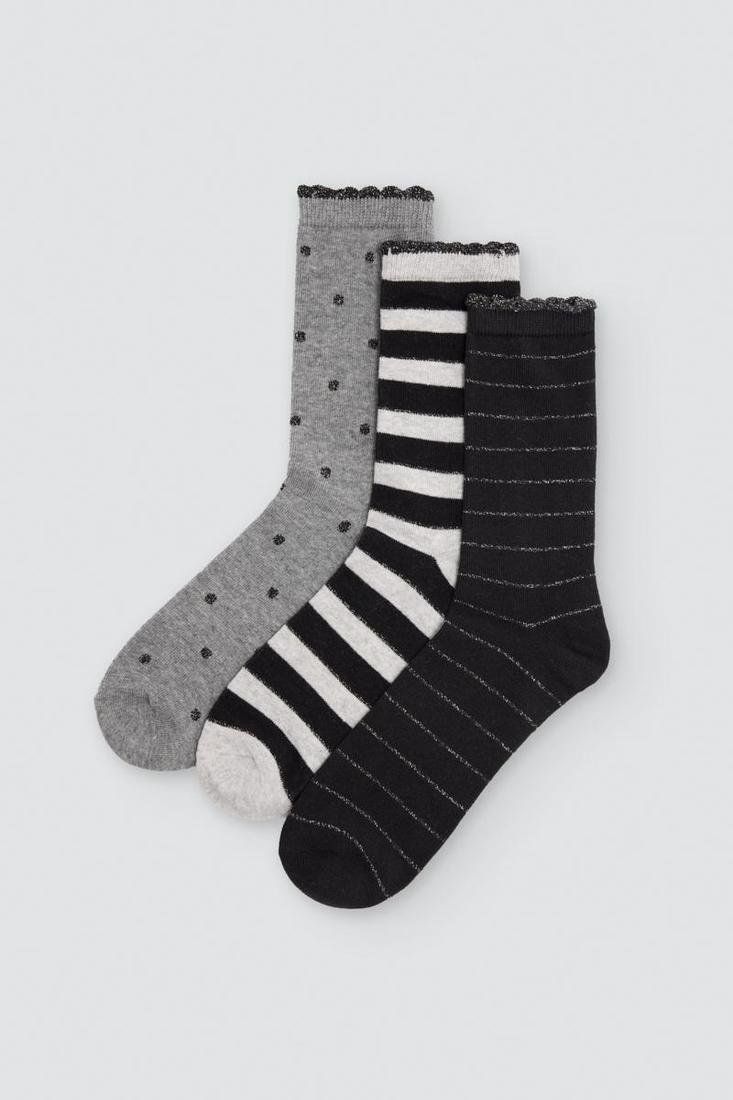 Calcetines de mujer Ysabel Mora 12101 de algodón con estampados surtidos en gris, negro y blanco, talla 36 41.