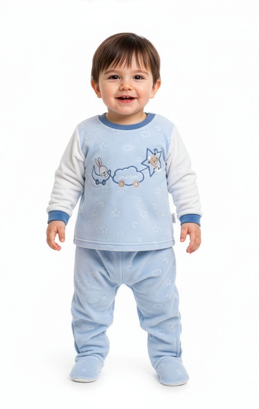 KN 26057 POLAINA + CAMISETA BEBE TERCIOPELO  0 a 6 KINANIT