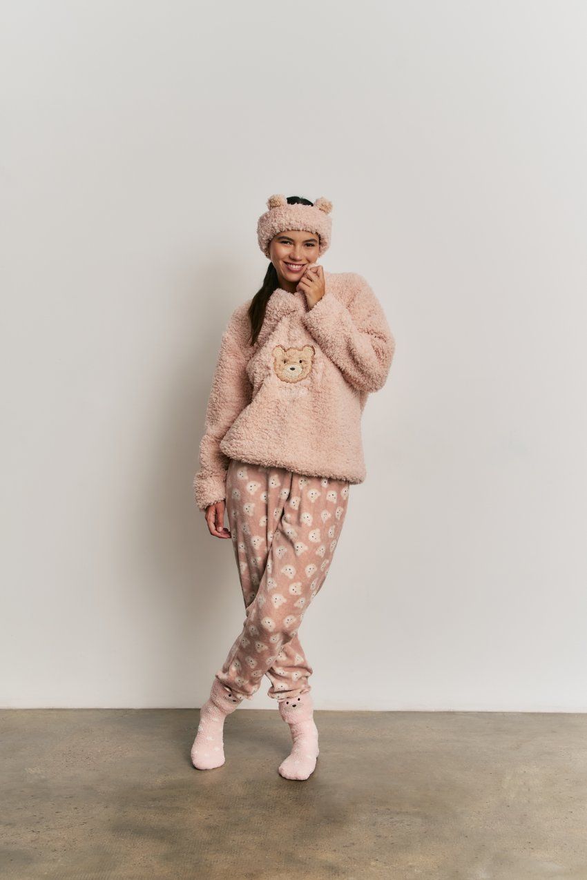 N 22242 PIJAMA MUJER BORREGO Y CORALINA PROMISE