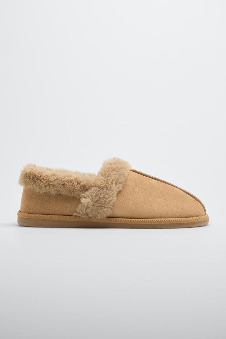 24076 Zapatillas de casa para hombre con pelo rizado