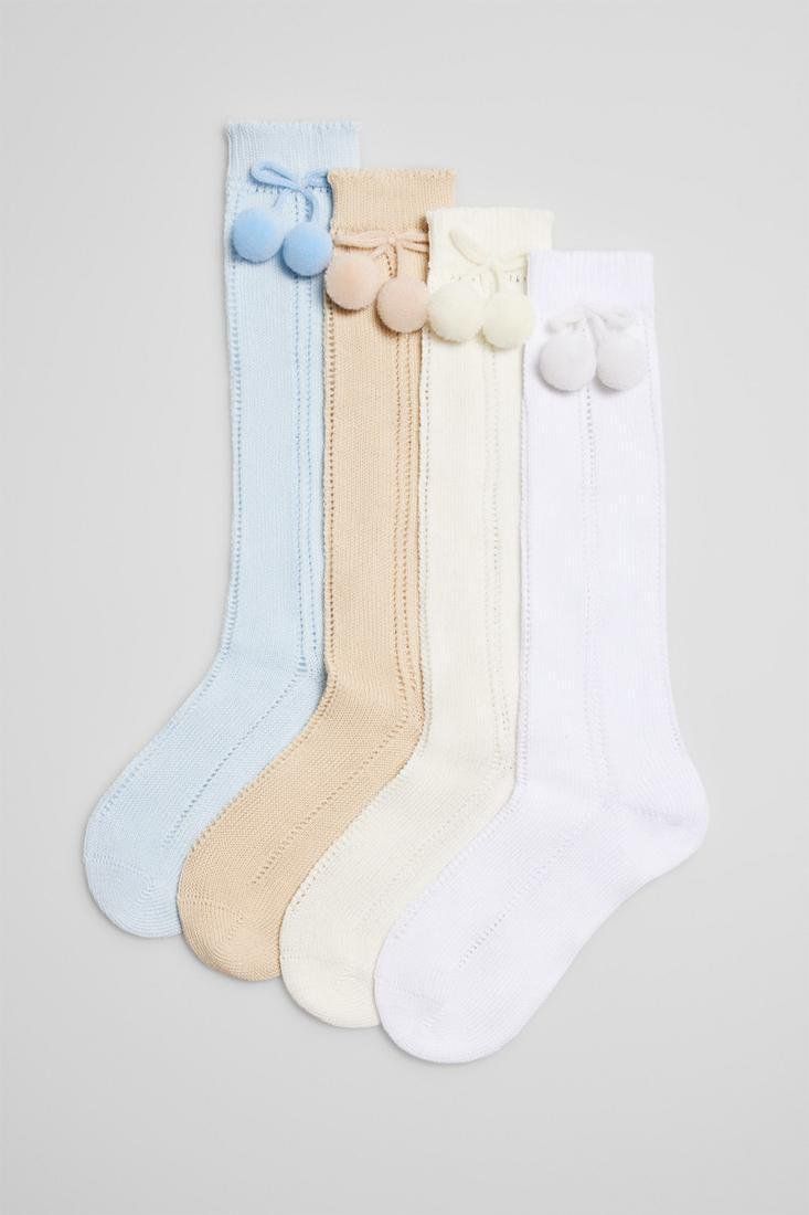 02852 CALCETIN MEDIA INFANTIL CALADO BOLAS