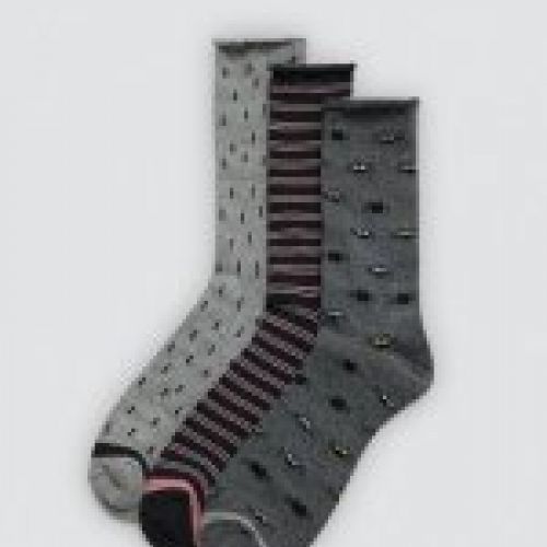 12940 Calcetines estampados para mujer sin puño antipresión.