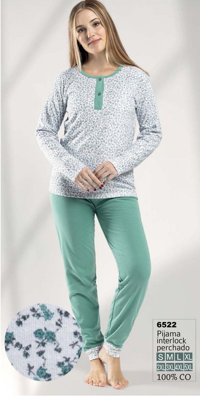 6523 PIJAMA INTERLOCK FELPA ESTAMPADO LIN