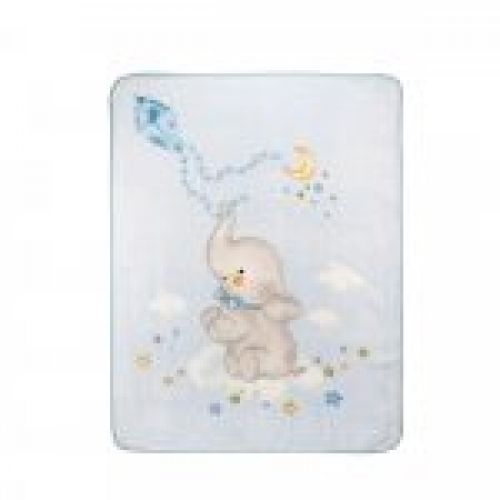 964 MANTA CUNA TERCIOPELO ELEFANTE INTERBABY  110X140