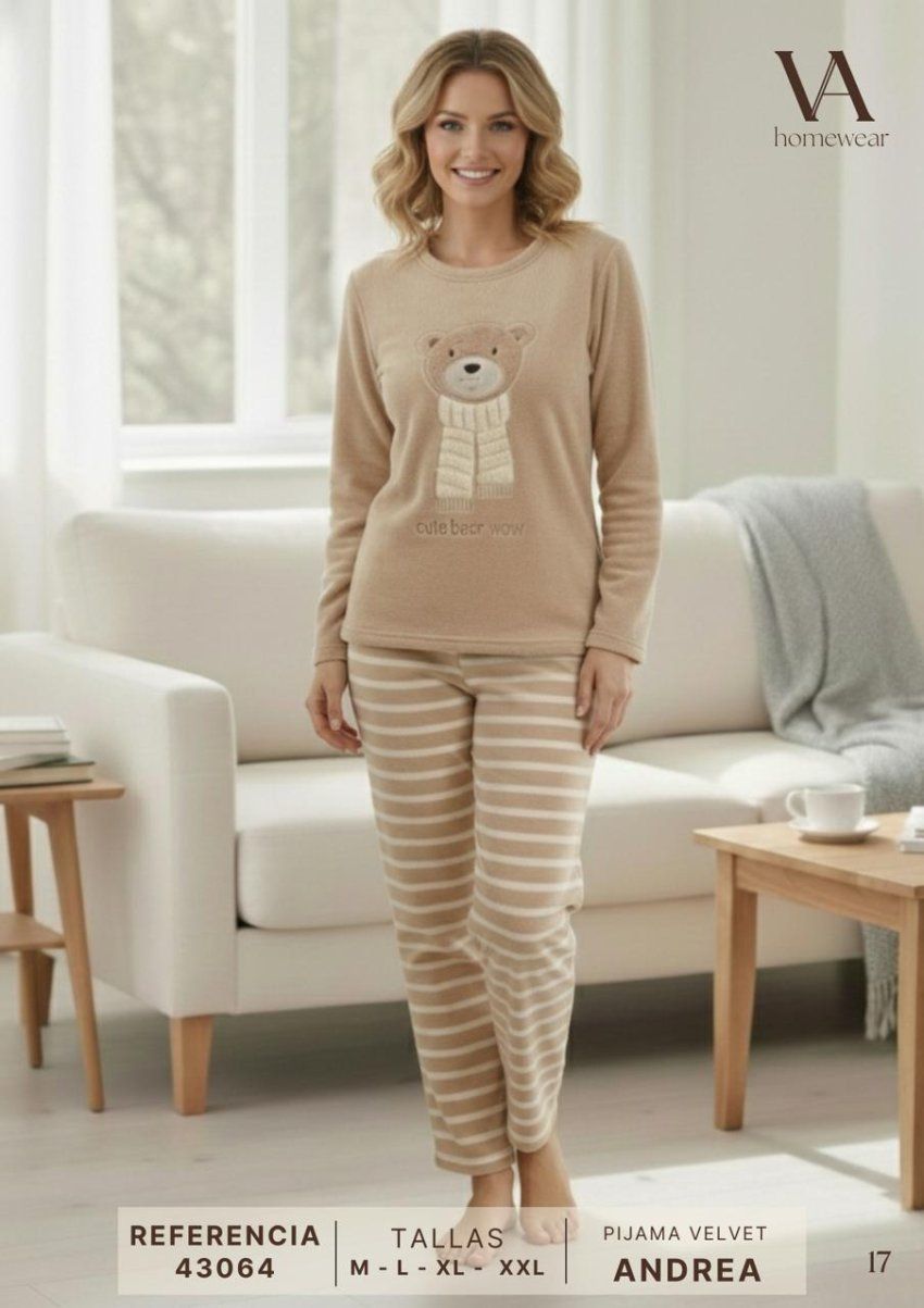 43064 pijama mujer velvet vanila