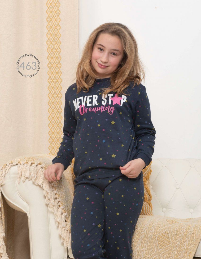 KN 463 PIJAMA NIÑA ALGODON INTERLOCK 8 a 16 años KINANIT