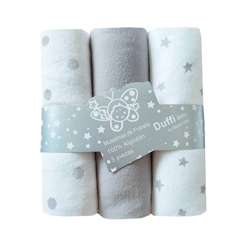 1392 GASA O MUSELINA  ESTAMPADA FRANELA EXTRASUAVES  100% ALGODON (3 pzas) 80x110  DUFFI