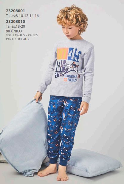 23208001 PIJAMA NIÑO INTERLOCK 8 A 16
