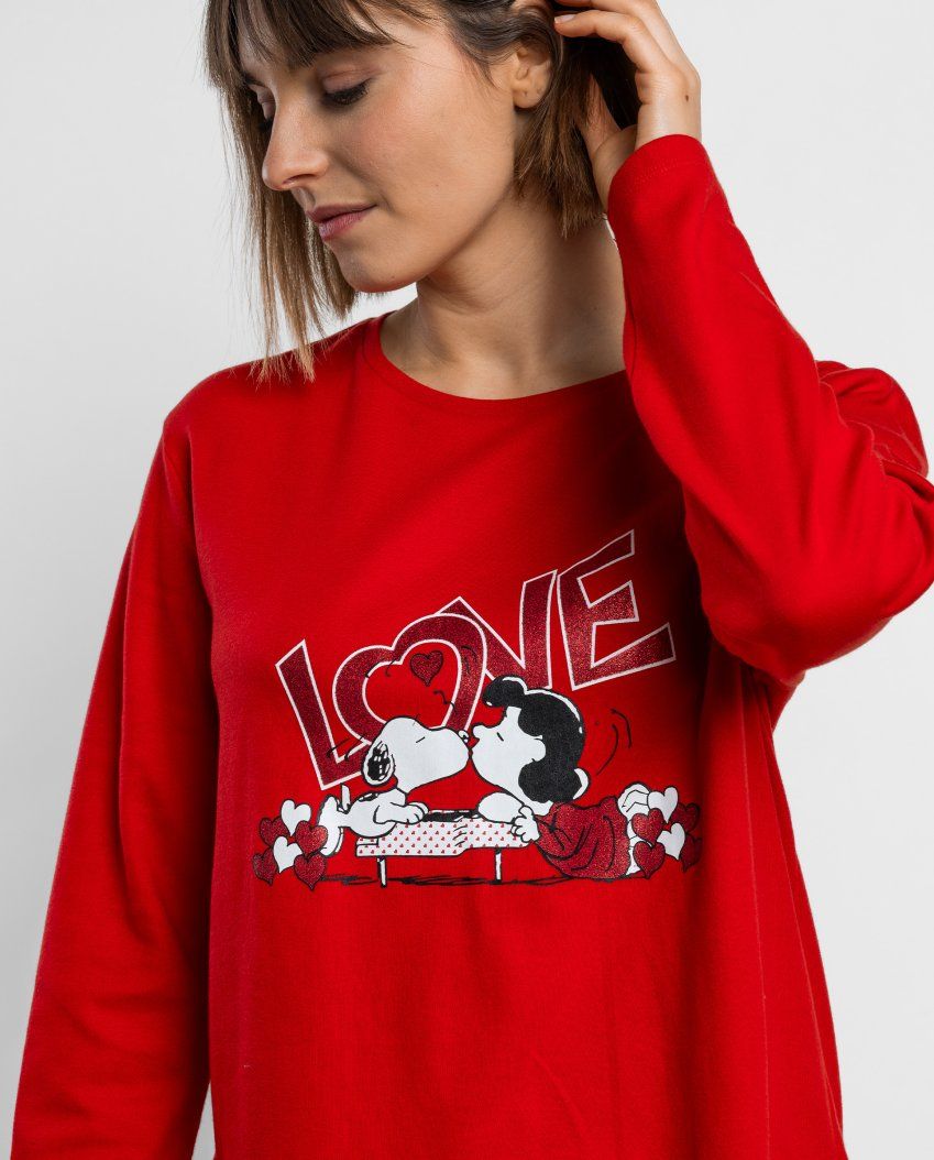 pijama mujer snoopy love admas 100% algodon