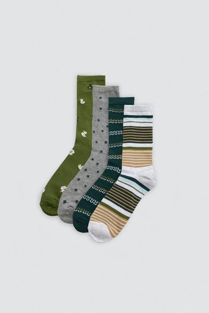 12939 Calcetines estampados para mujer con puño antipresión.