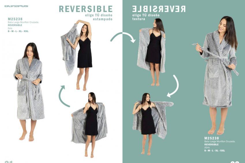 M 25235 BATA MUJER LARGA REVERSIBLE OLYMPUS