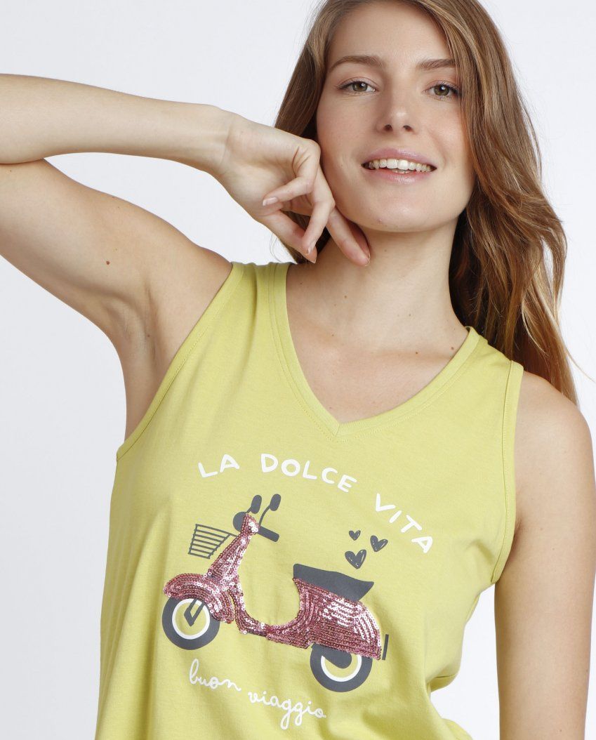 60088 PIJAMA MUJER TIRANTE BESPA 100% ALGODON ADMAS