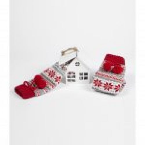 0210202 CAJA MADERA REGALO CON CALCETINES NAVIDEÑOS
