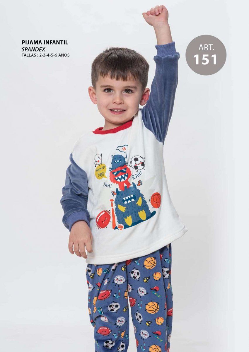 KN 151 PIJAMA  NIÑO  SPANDEX 2 a 6 AÑOS KINANI