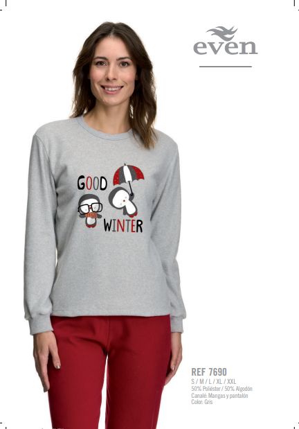 7690 pijama señora algodon felpa even