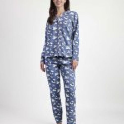 63419 PIJAMA MUJER ABIERTO 100% ALGODON SNOOPY ADMAS