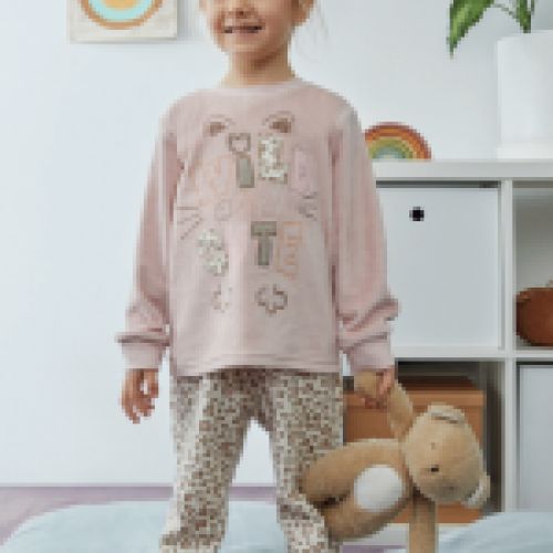 25207302 PIJAMA NIÑA TERCIOPELO TOBOGAN AL POR MAYOR