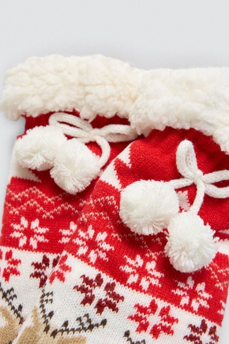 12976 Calcetines navideños con doble antideslizante para mujer. Este modelo tiene puño antipresión y tacto extrasuave.