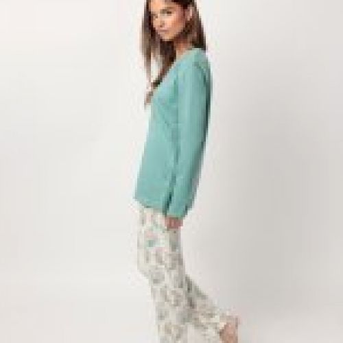 63595 PIJAMA MUJER INTERLOCK ADMAS GARDEN