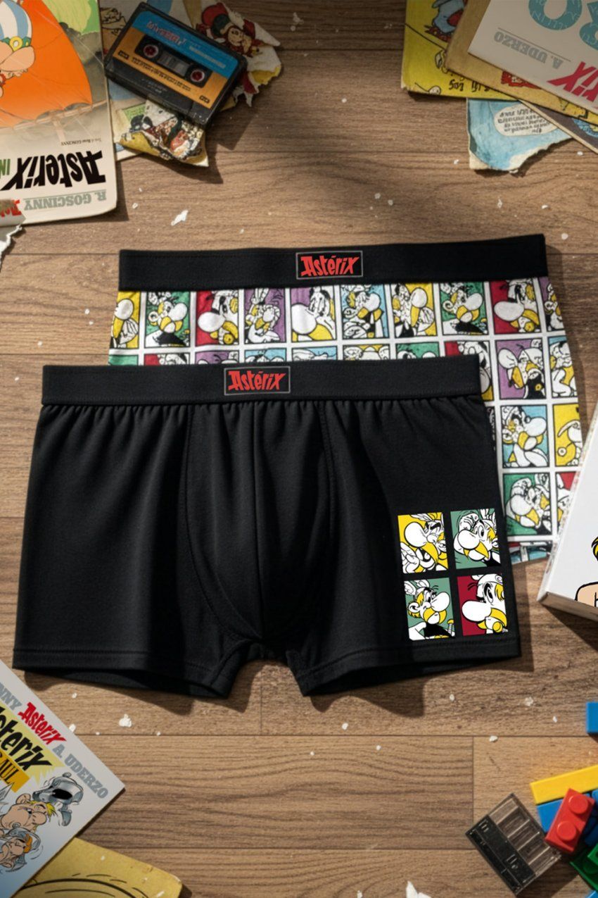 48743 BOXER HOMBRE ASTERIX PACK 2 CAJA  REGALO ADMAS