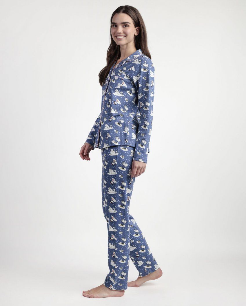63419 PIJAMA MUJER ABIERTO 100% ALGODON SNOOPY ADMAS