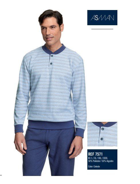7571 PIJAMA CABALLERO ASSMAN  ALGODON FELPA