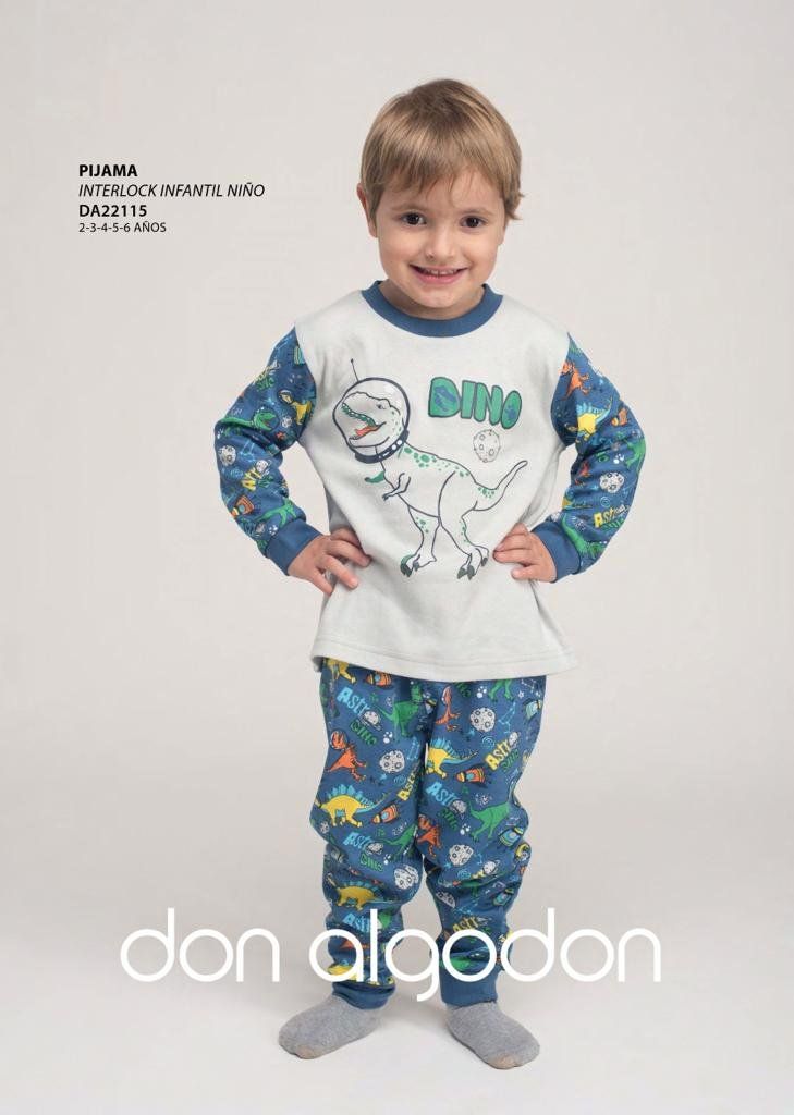 DA22115 PIJAMA NIÑO ALGODON INTERLOCK 2 A 6  DON ALGODON