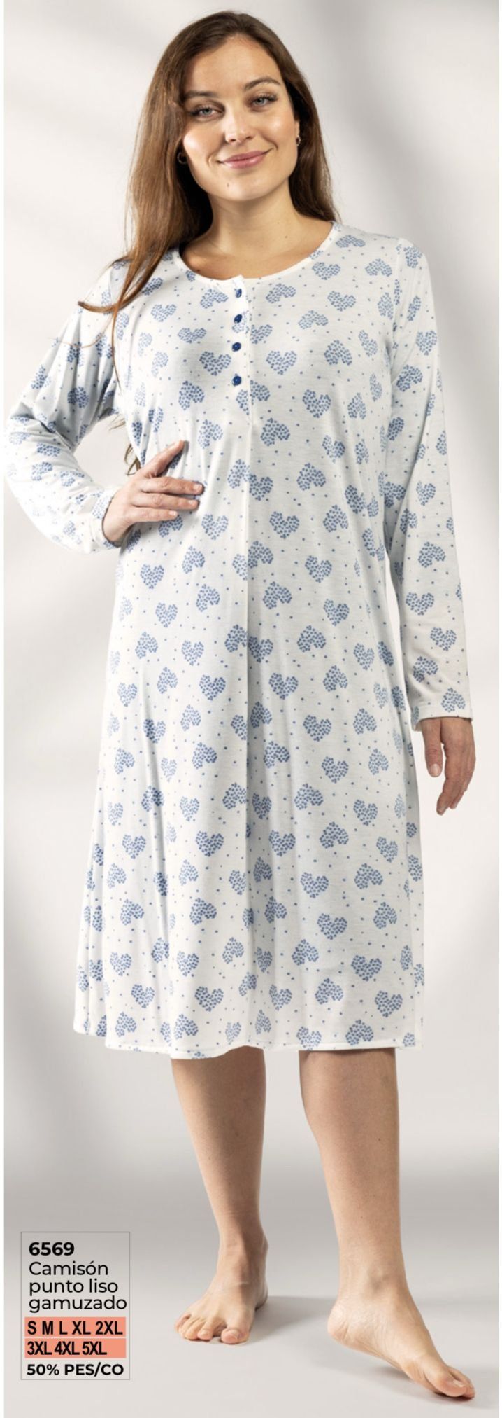6569 CAMISON MANGA LARGA INTERLOCK FELPA ALGODON  LIN