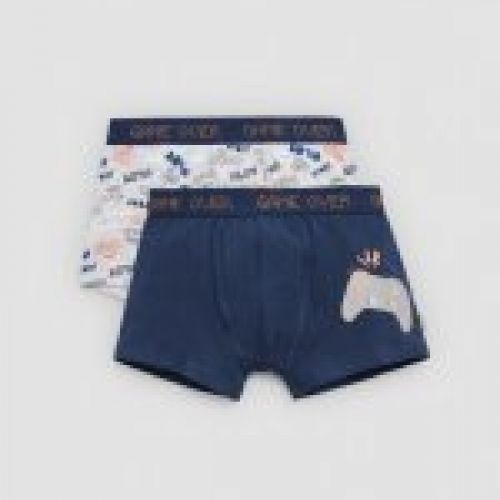 18984 Pack de 2 bóxers con estampado "game over"
