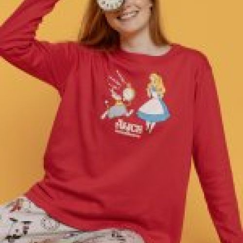 63307 PIJAMA MUJER ALICIA PAIS MARAVILLA 100% ALGODON DISNEY ADMAS