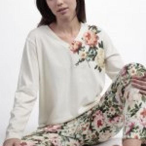 63586  PIJAMA MUJER INTERLOCK ADMAS GARDEN