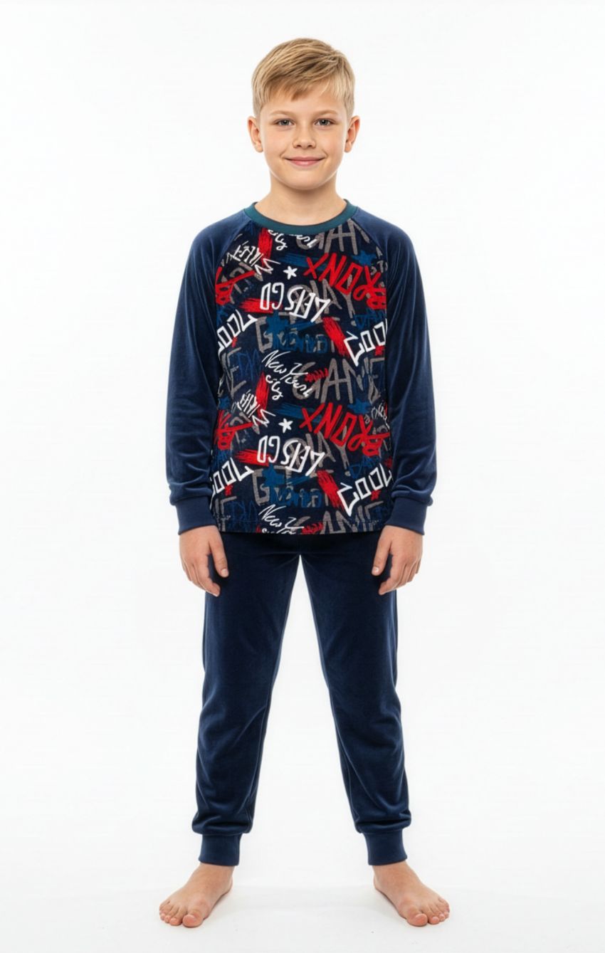 pijama niño en tejido calido y suave de spandex 366 kinanit