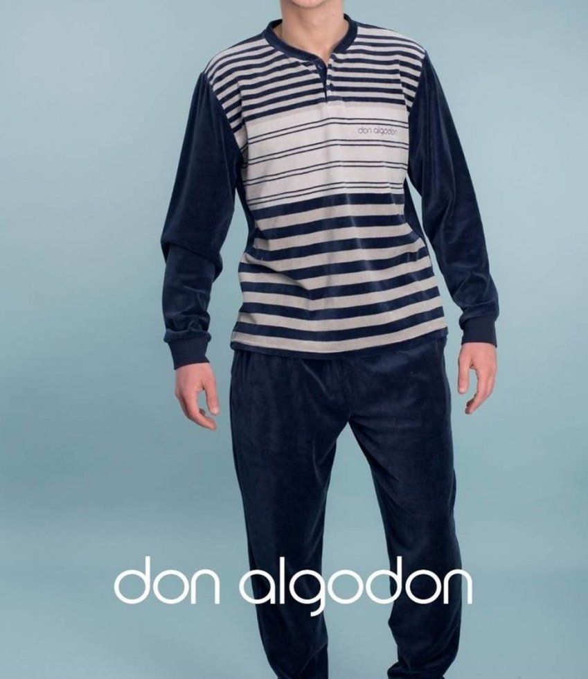 DA 21309 PIJAMA CABALLERO  TERCIOPELO DON ALGODON