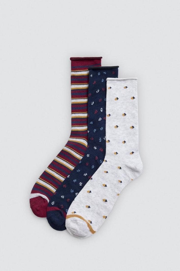 12941 Calcetines estampados para mujer sin puño antipresión.