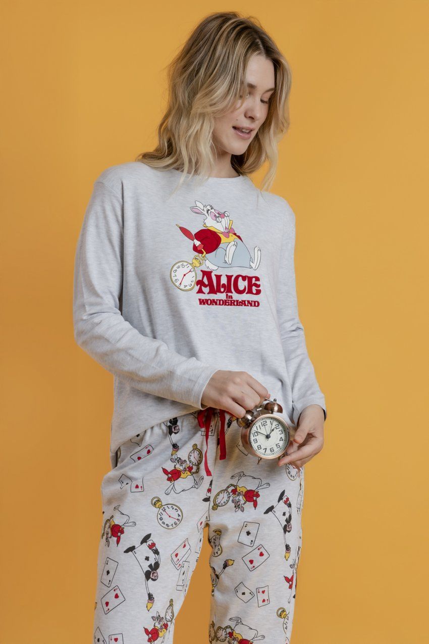 63307 PIJAMA MUJER ALICIA PAIS MARAVILLA ALGODON DISNEY ADMAS