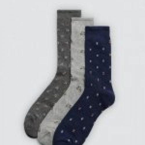 22935 Calcetines estampados para hombre con puño antipresión.