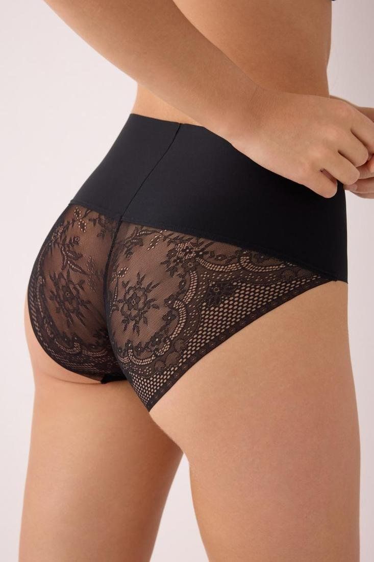 Braga alta invisible para mujer con corte láser y encaje.