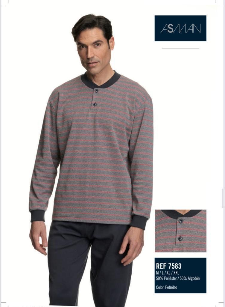 7583 PIJAMA CABALLERO ASSMAN  ALGODON FELPA