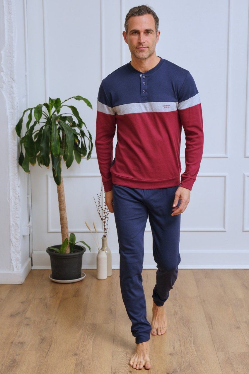 Pijama de hombre Muslher en tejido interlock, referencia 5667, para venta al por mayor a tiendas