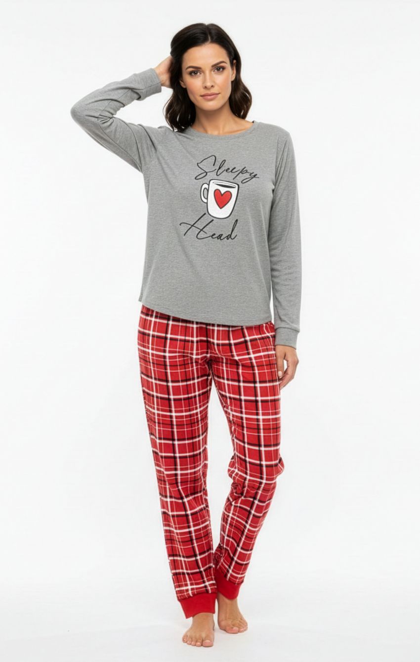 Pijama de mujer Kinanit KN 572 en tejido interlock para venta al por mayor