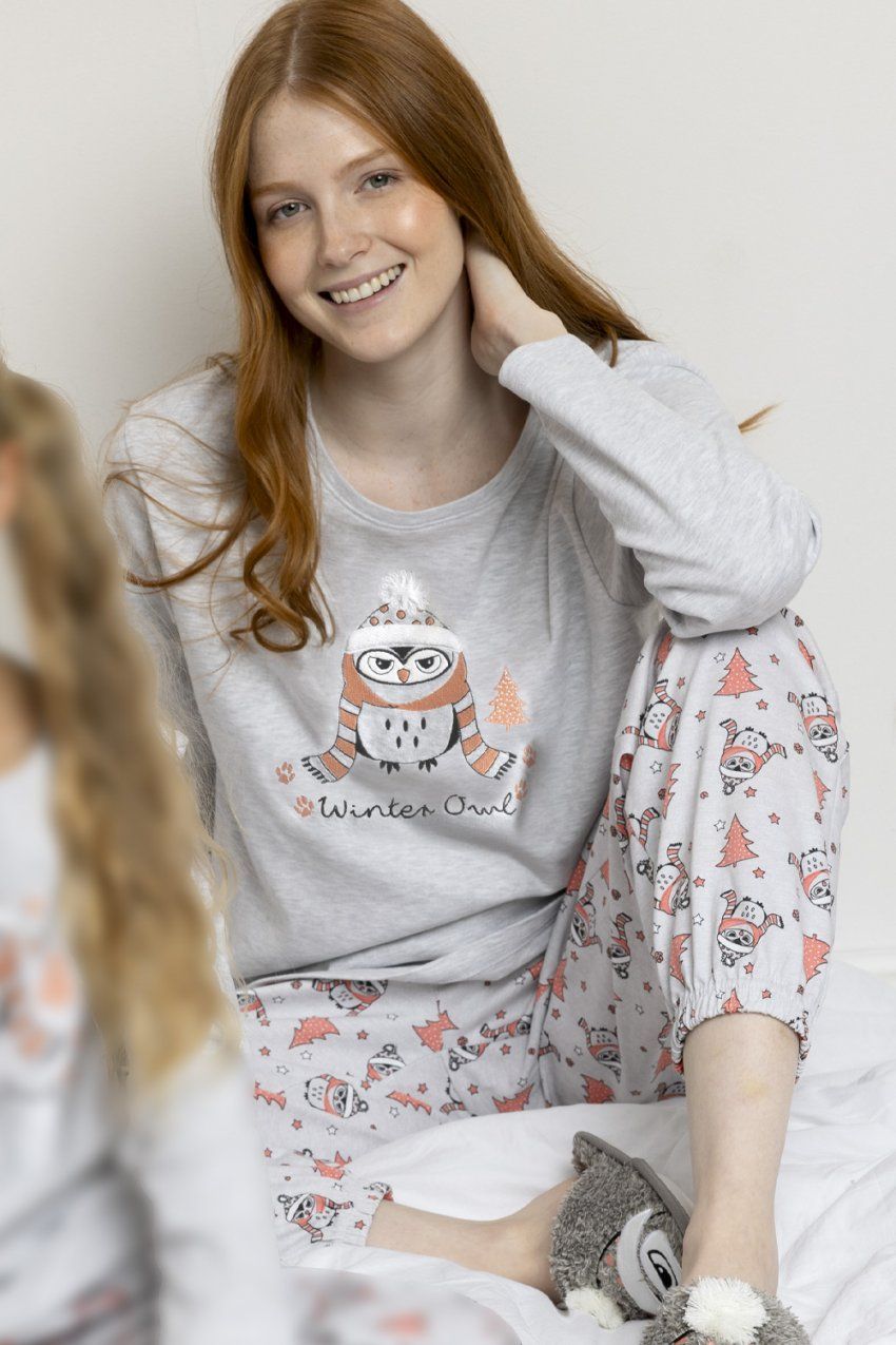 63592 PIJAMA MUJER BUHO INTERLOCK ADMAS