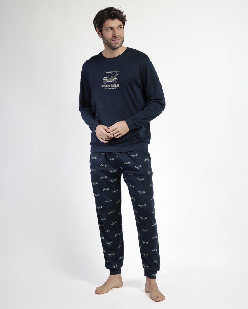 63751 PIJAMA HOMBRE COCHE HASTA 3XL INTERLOCK 100% ALGODON ADMAS