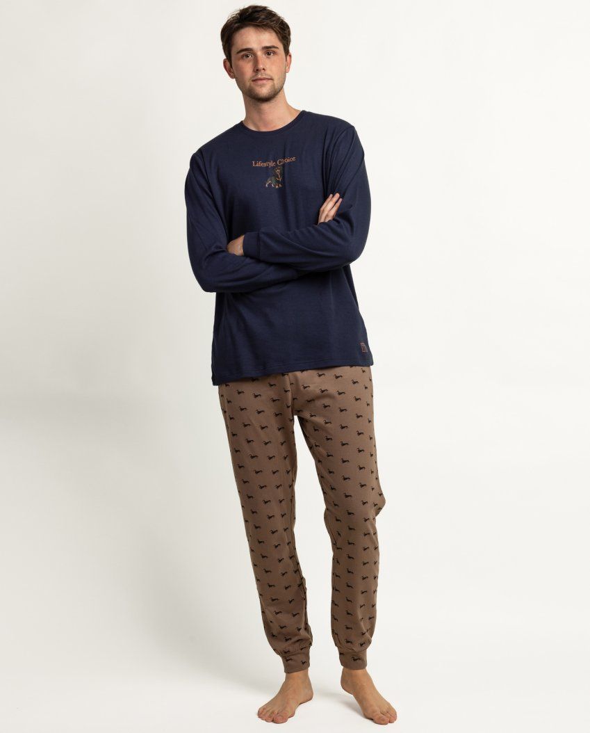 pijama hombre invierno 100% algodon de perritos tipo hipters