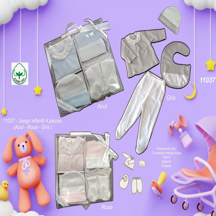 SET DE REGALO 11037 DE GAMBERRITOS PARA BEBE PRIMERA PUESTA