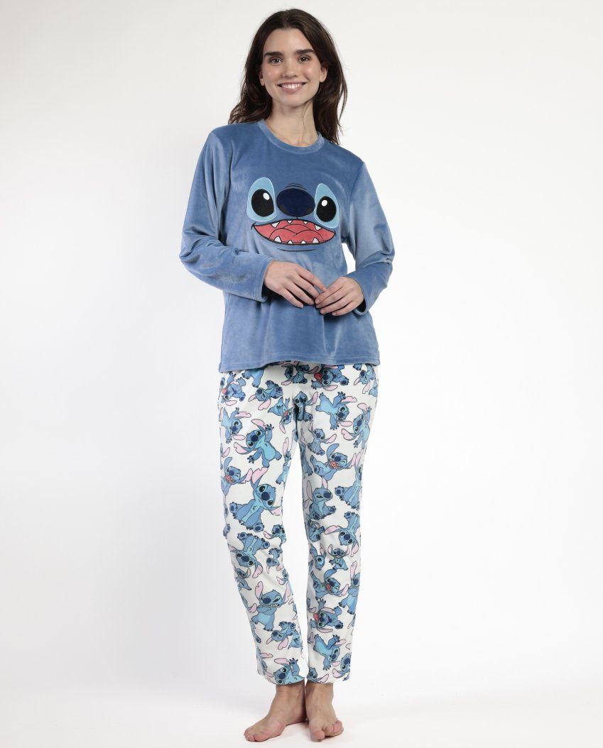 63668 PIJAMA MUJER VELVET LILO & STITCH DISNEY ADMAS