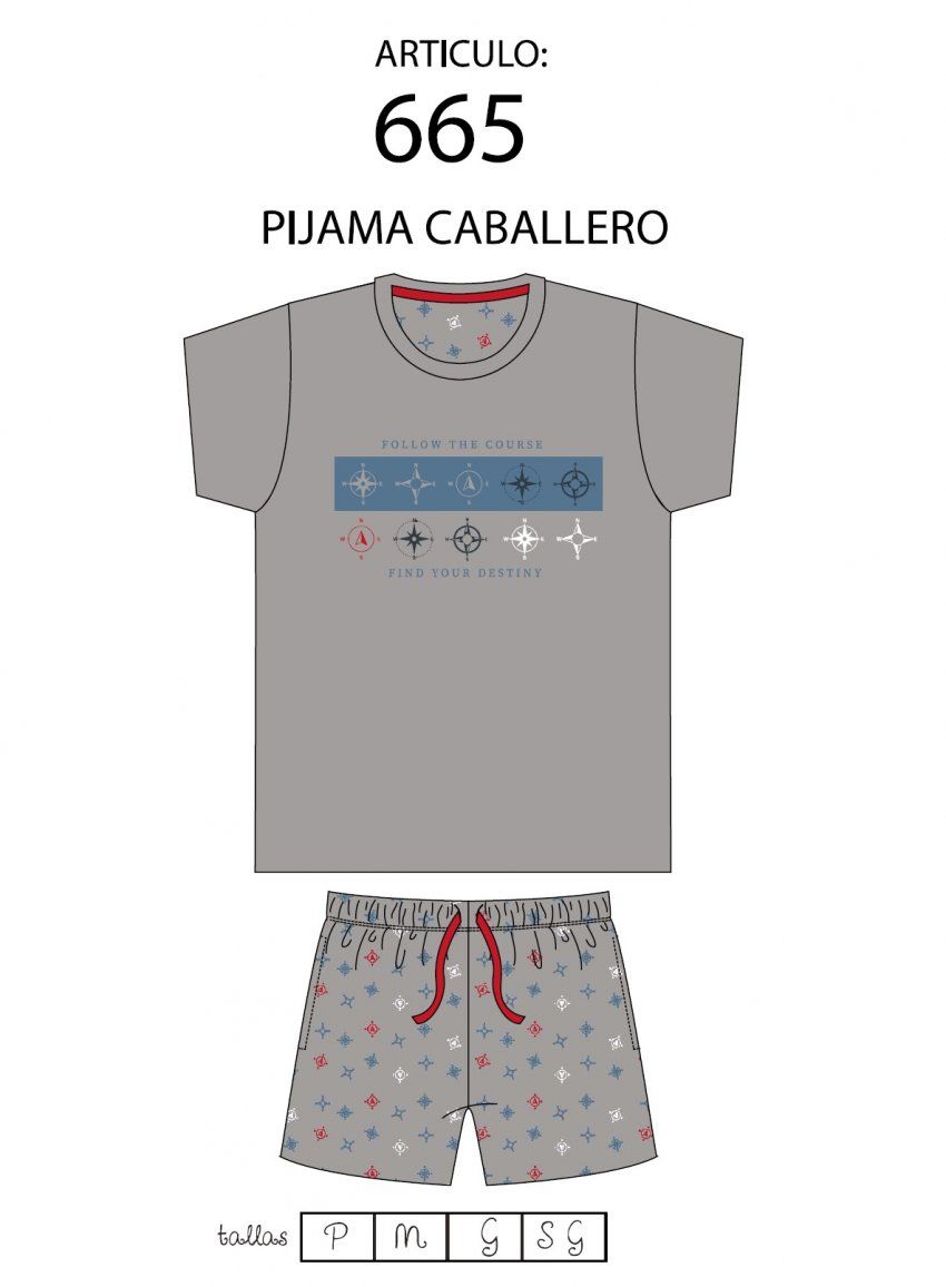 kn 665 pijama verano hombre kinanit