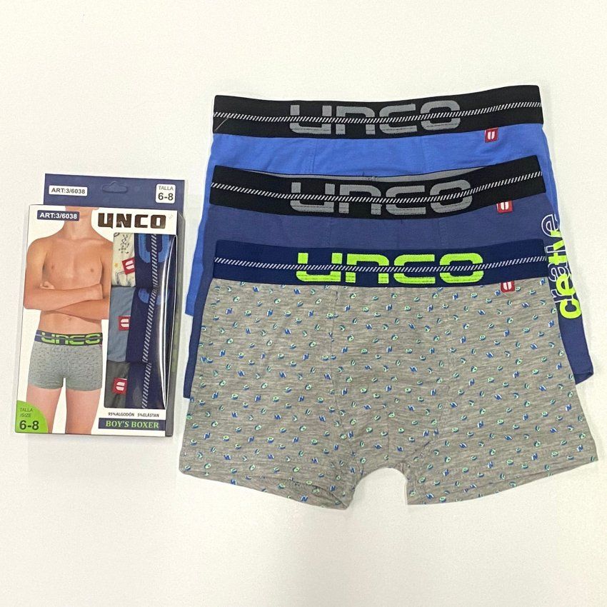 3/6038 BOXER NIÑO ALGODON UNCO
