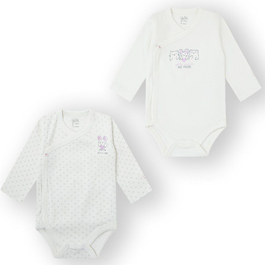 25200113 BODYS BEBE RATONCILLO PACK 2 MANGA LARGA YATSI